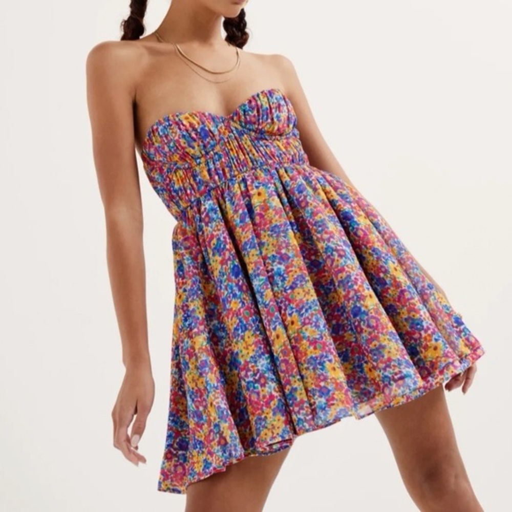 NWT For Love and Lemons Sasha Strapless Mini Dress